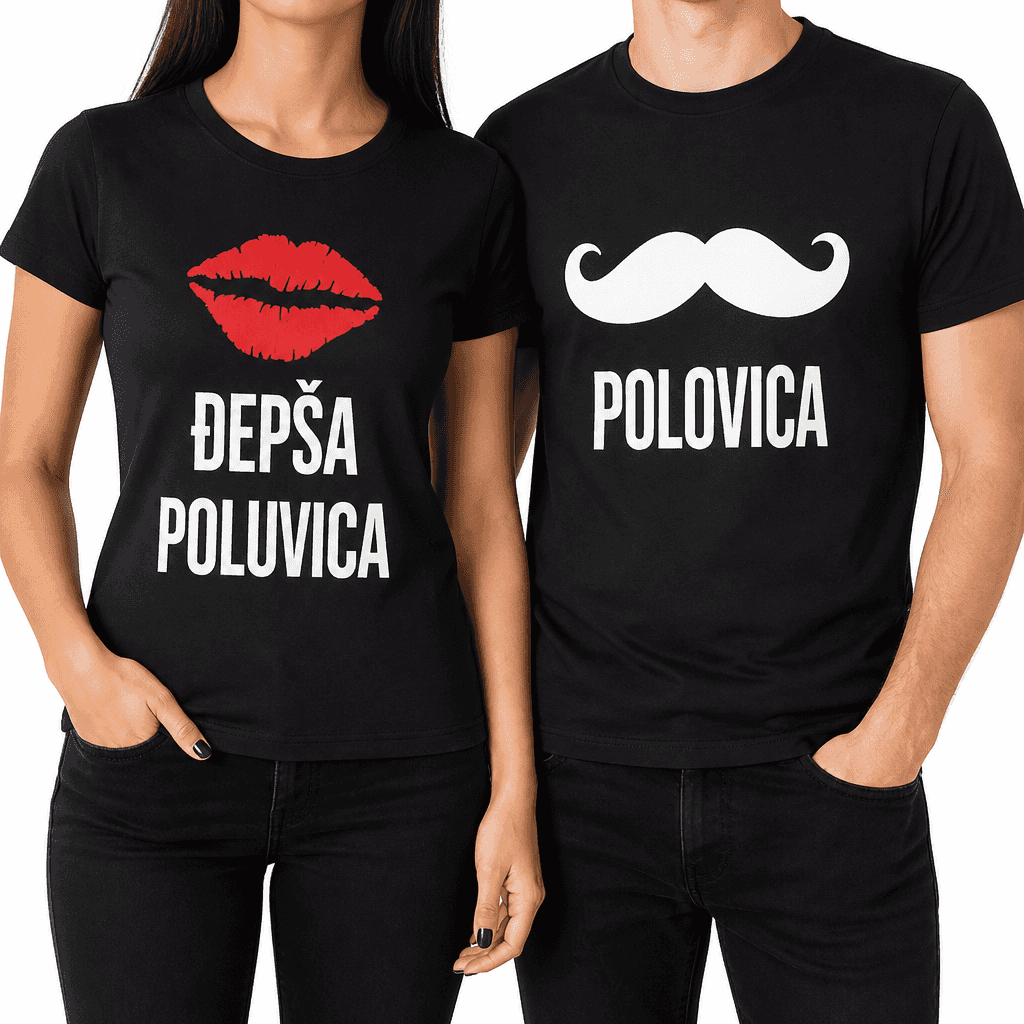 Majica (komplet) dve polovici