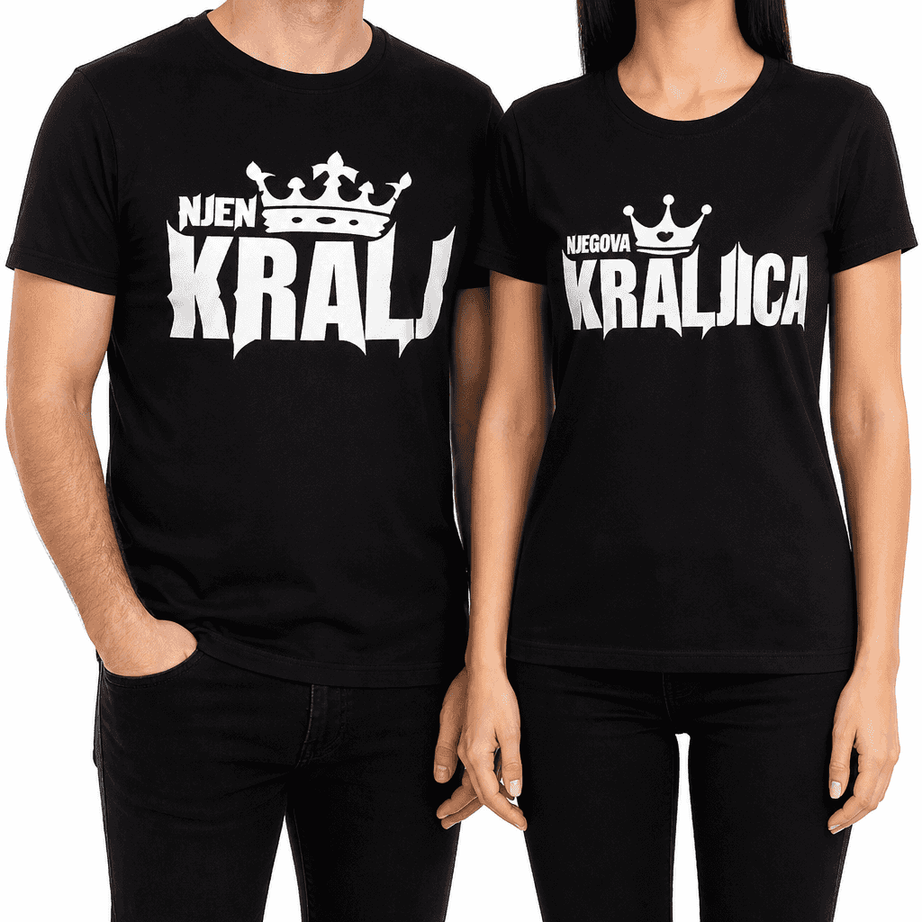 Majica (komplet) njen kralj njegova kraljica