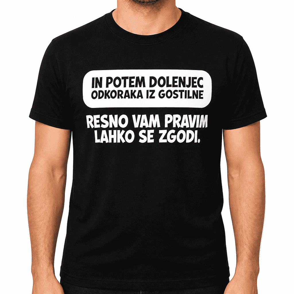 Smešna majica Dolenjec odkoraka iz gostilne