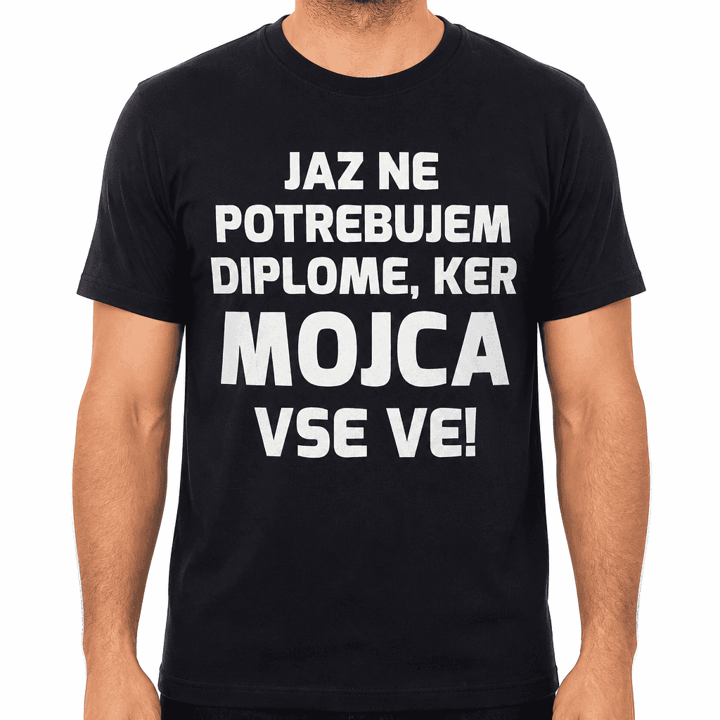 Smešna majica ne potrebujem diplome (ime po želji)