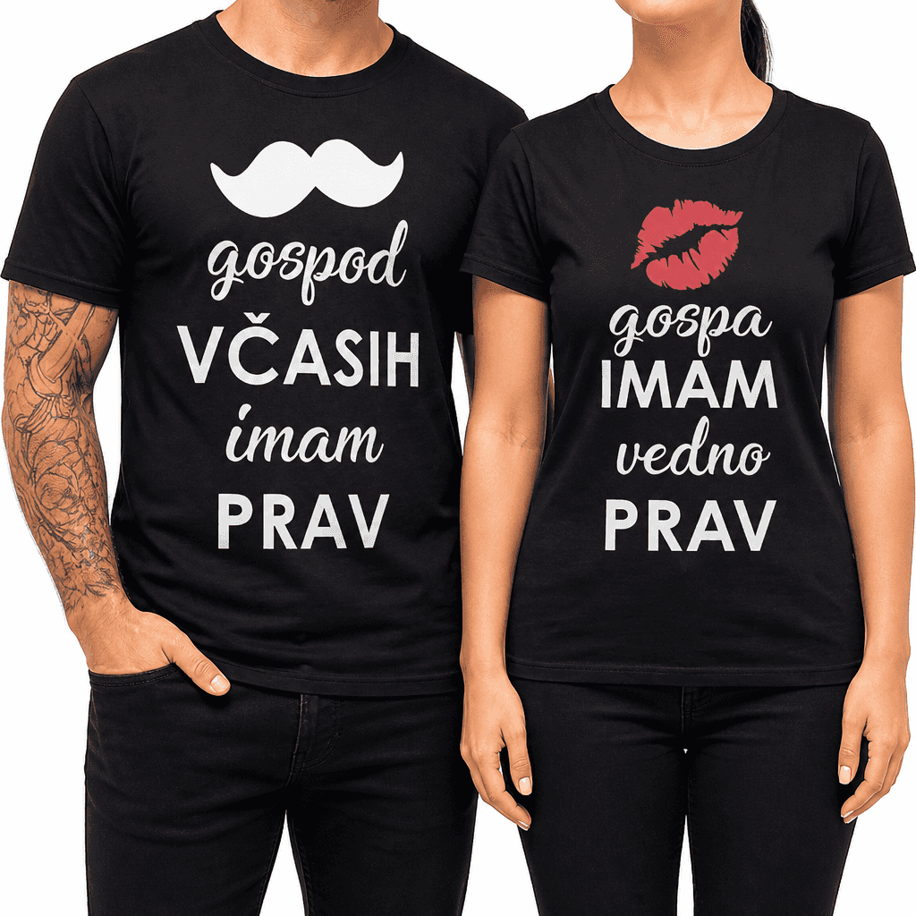 Majica (komplet) gospod gospa prav