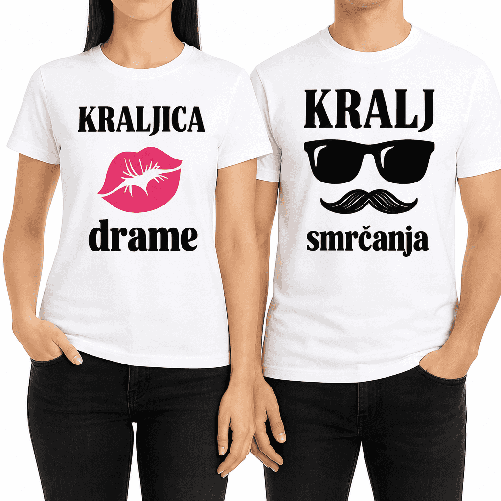 Majica (komplet) kralj smrčanja in kraljica drame