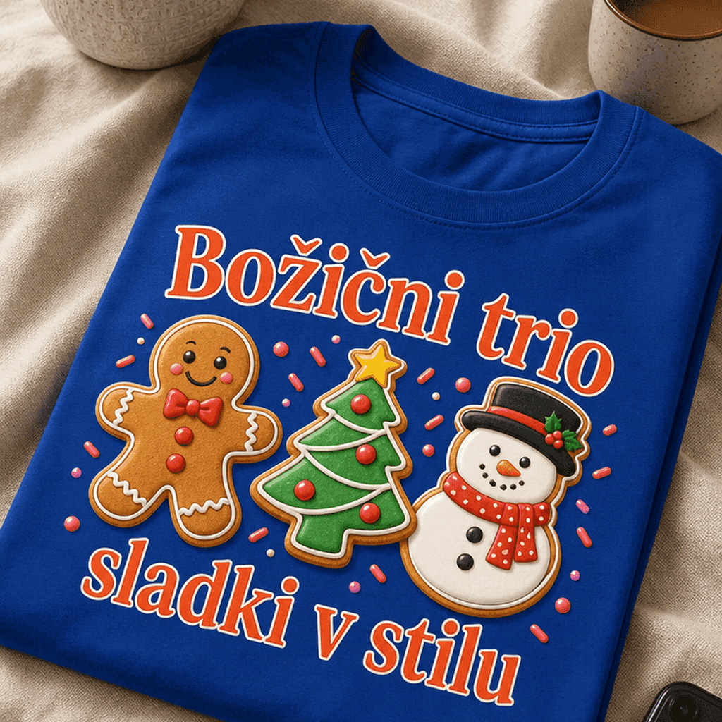 Majica za ljubitelje božičnih sladkarij trio v stilu