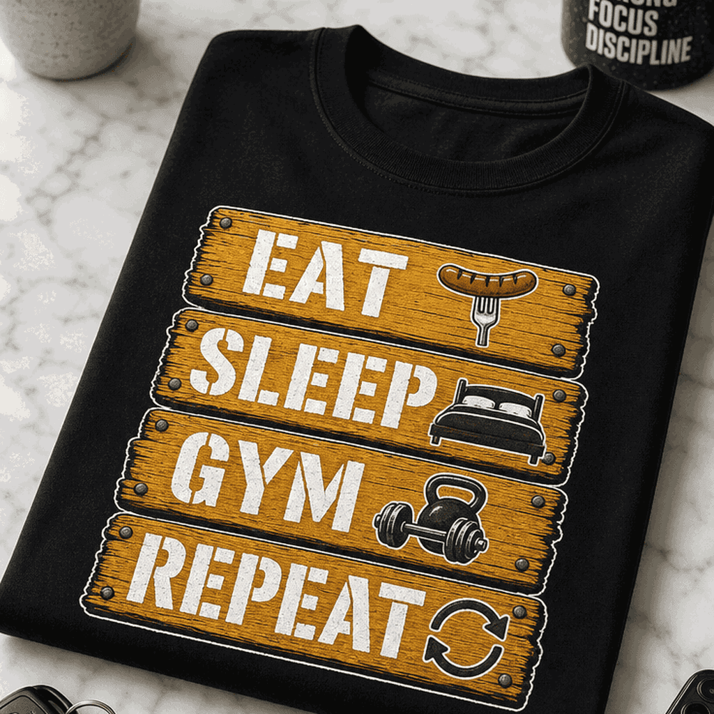 Majica za fitnes navdušence - EAT SLEEP GYM REPEAT