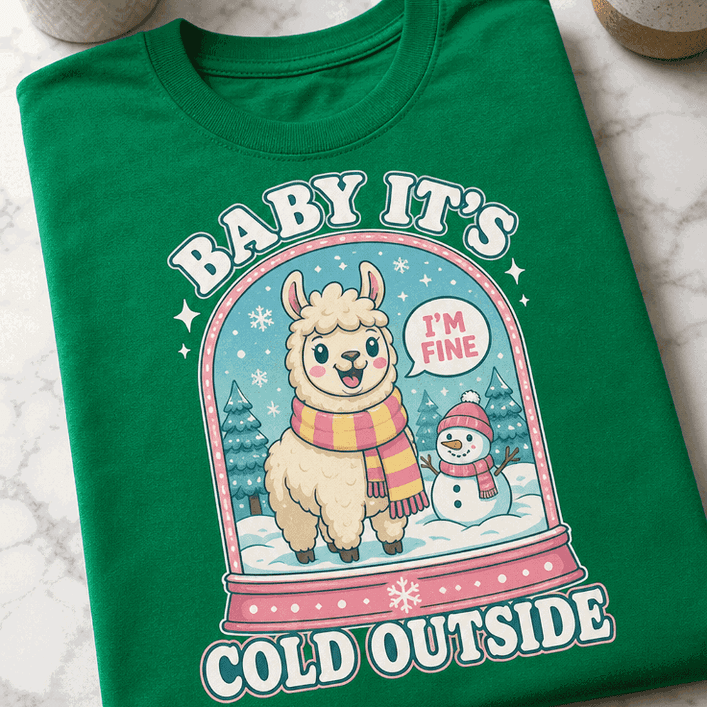 Majica za ljubitelje zimskega humorja baby it's cold outside