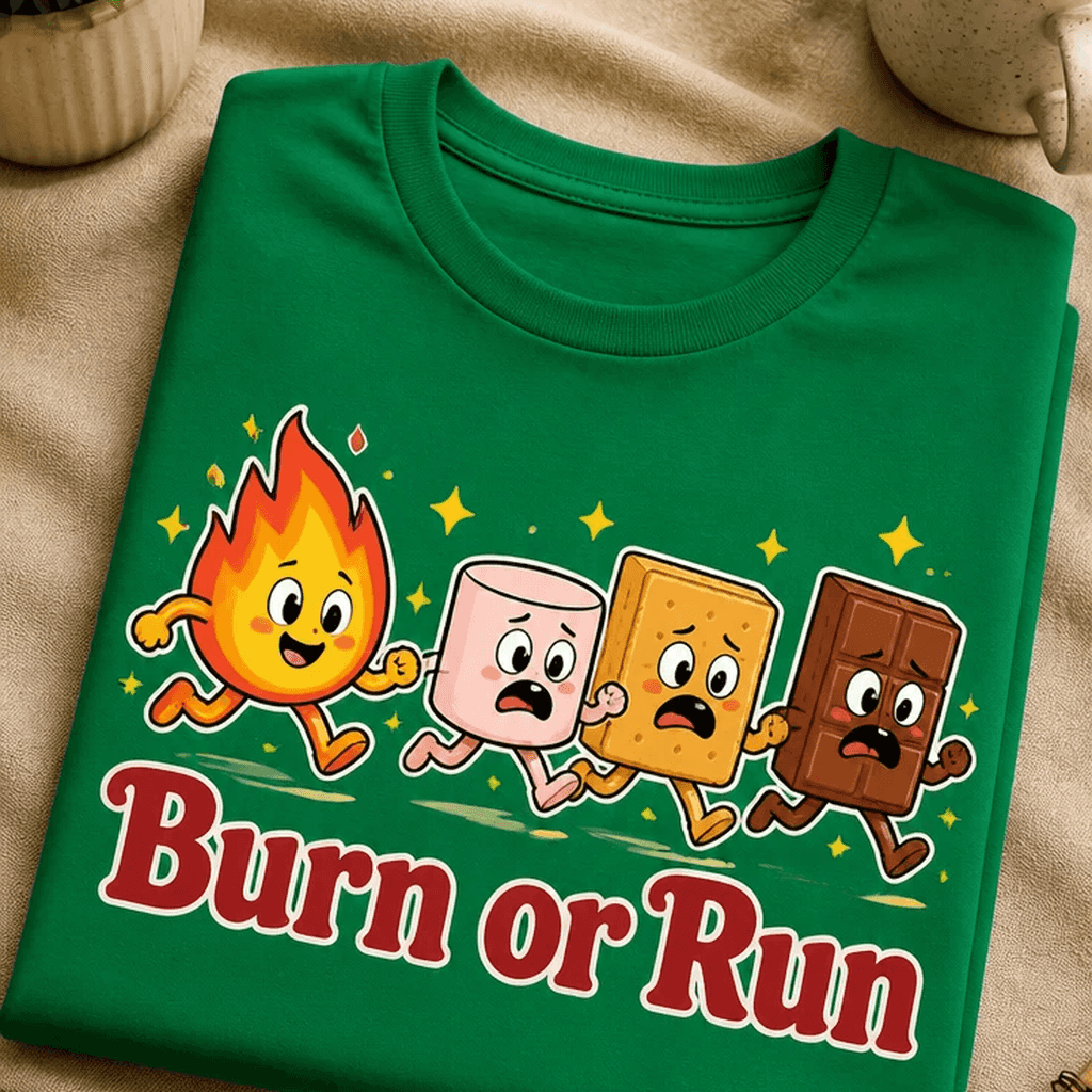 Majica za ljubitelje kampiranja - Burn or Run