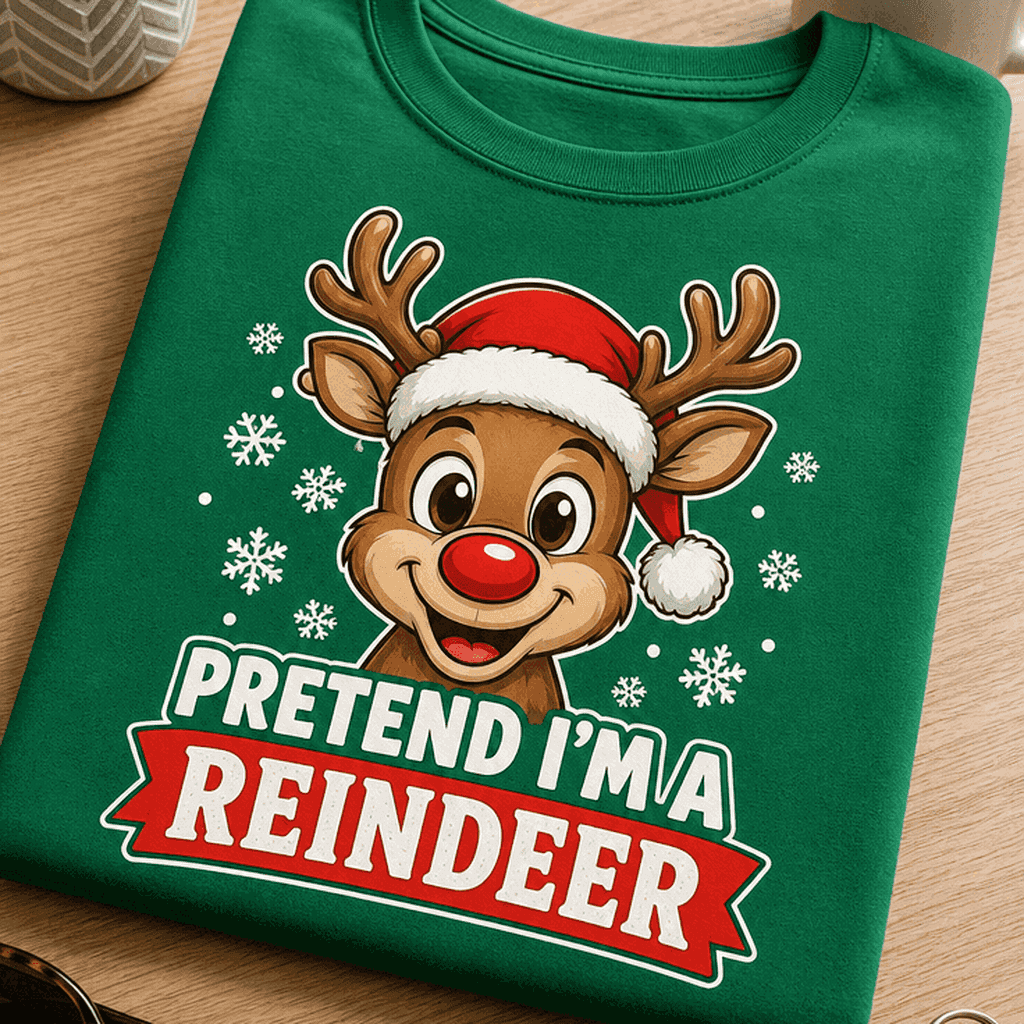 Majica pretend I'm a reindeer za božični humor