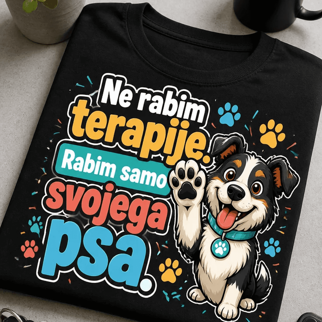 Majica s psom: Ne rabim terapije. Rabim samo svojega psa.