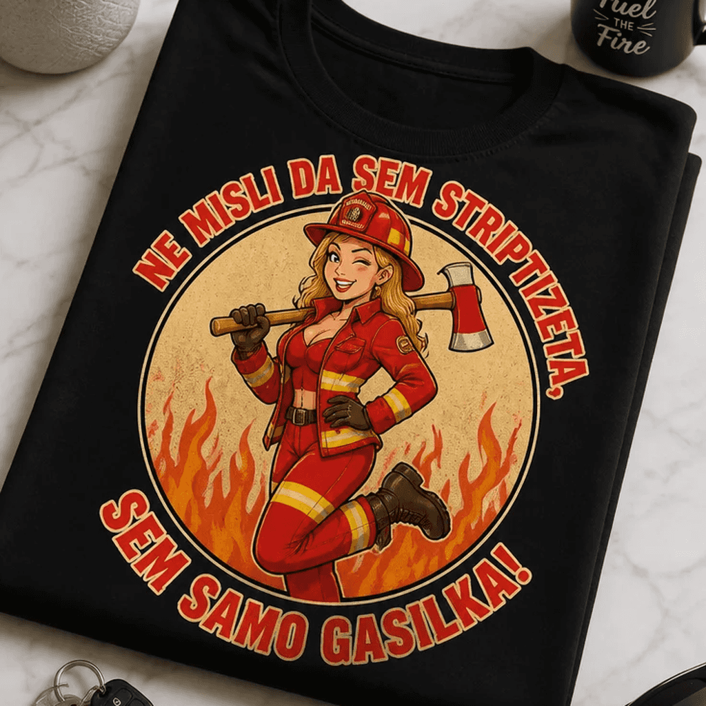 Majica za gasilke ne misli da sem striptizeta, sem gasilka