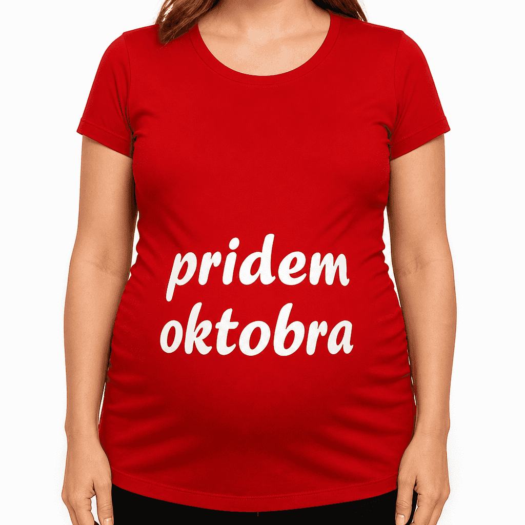 Majica za nosečnice pridem oktobra