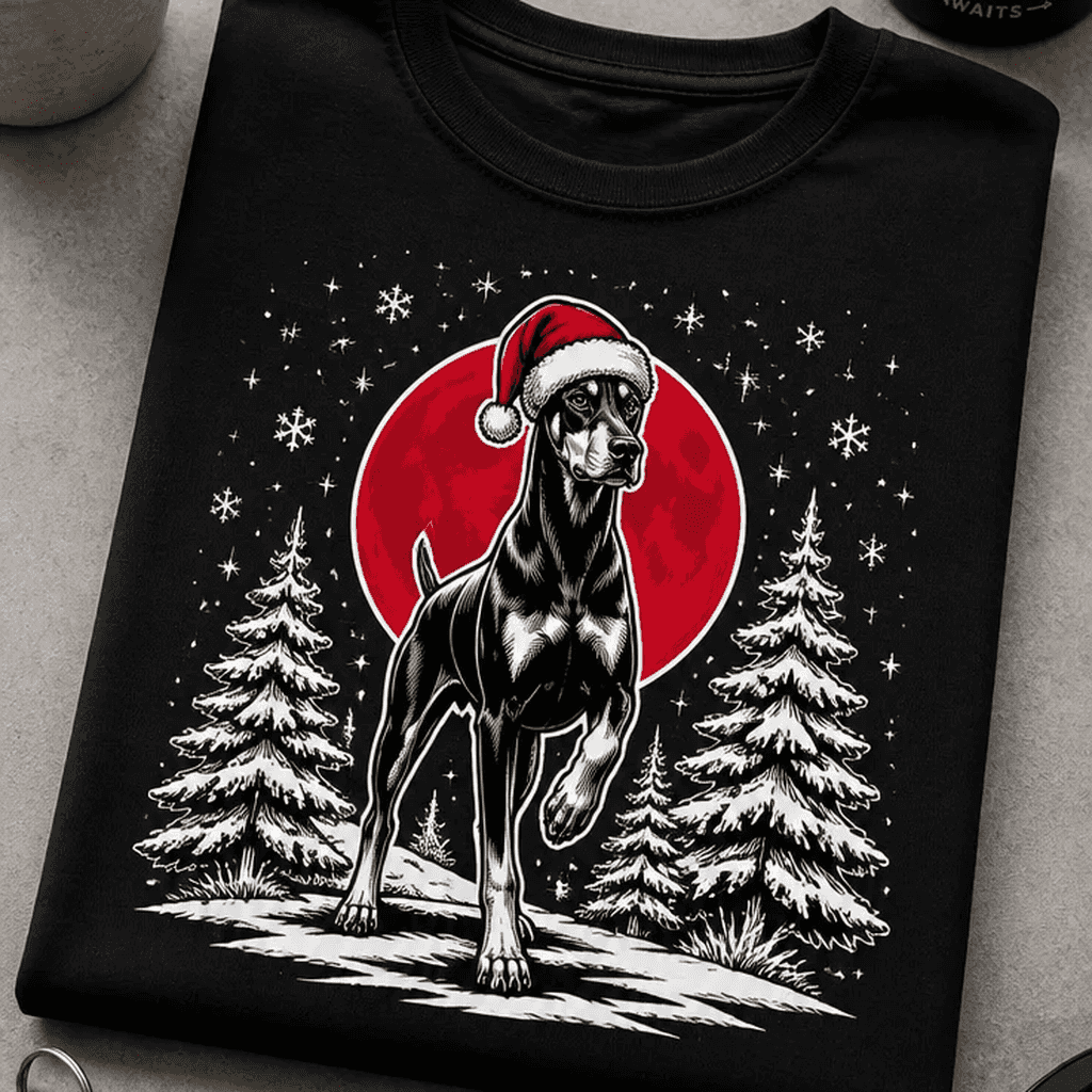 Majica za lastnike dobermana - božični doberman