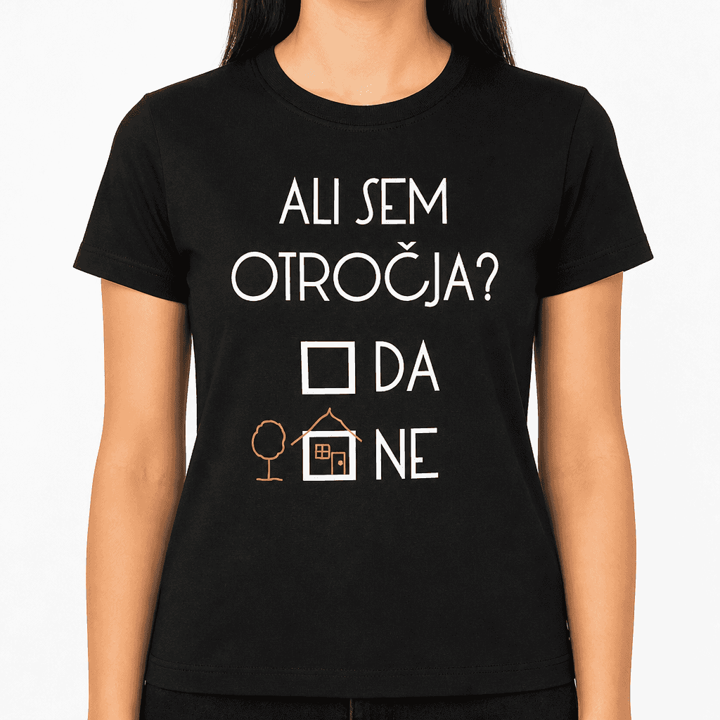 Smešna majica 'Ali sem otročja?'