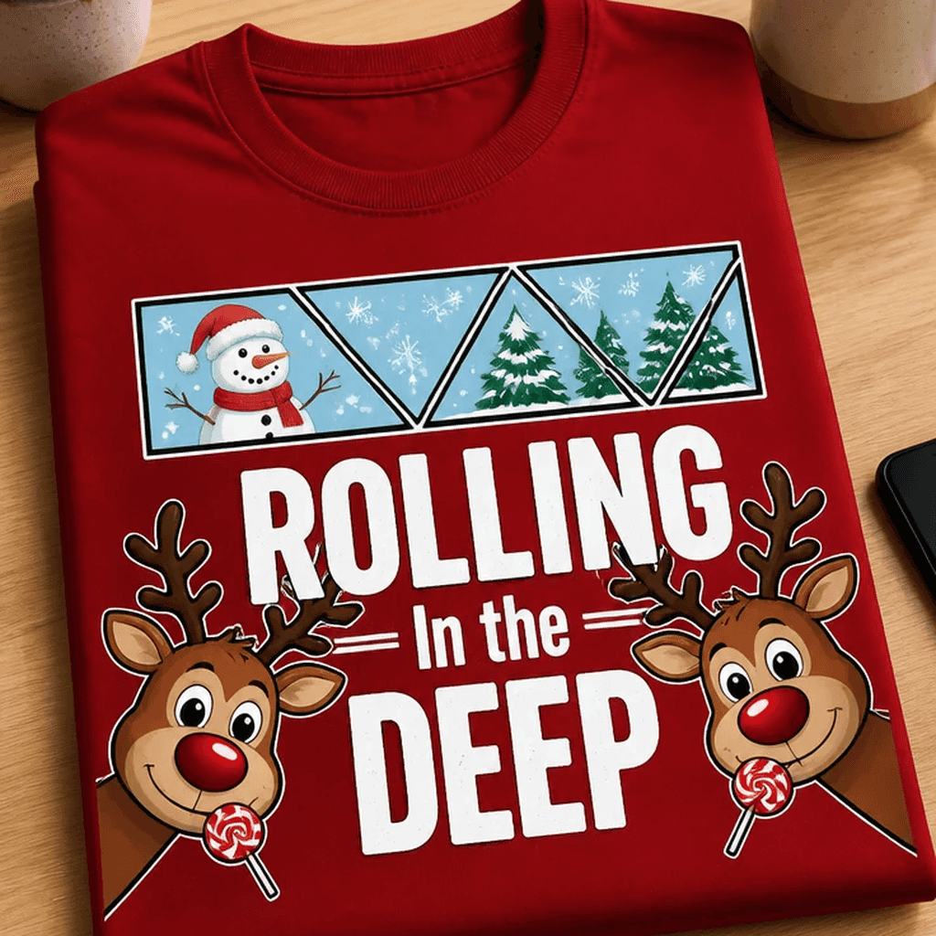 Majica za ljubitelje božičnih šal - ROLLING In the DEEP