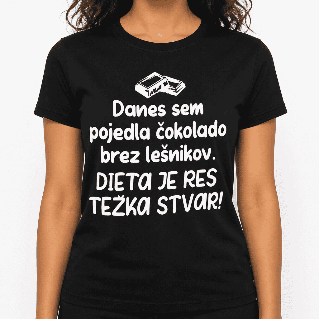 Smešna majica čokolada brez lešnikov