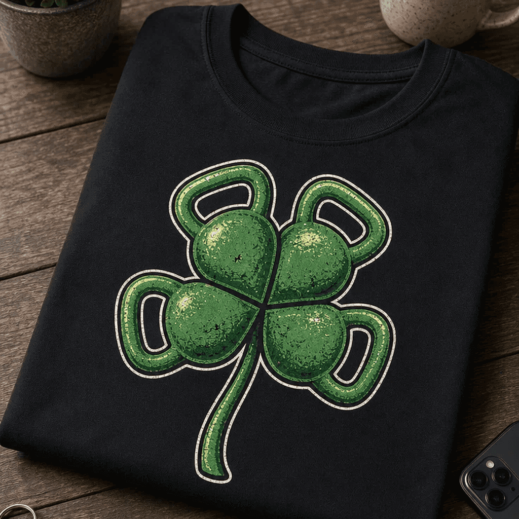 Majica za ljubitelje fitnesa – kettlebell deteljica