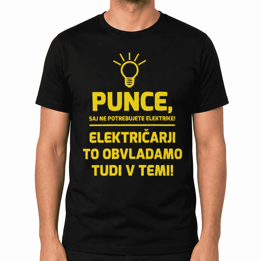 Smešna majica električarji tudi v temi