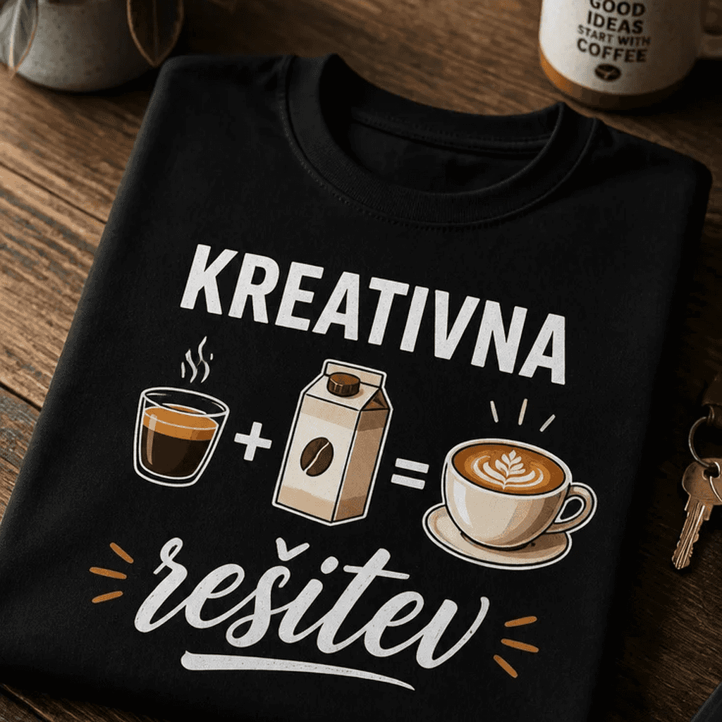 Majica za ljubitelje kave - Kreativna rešitev