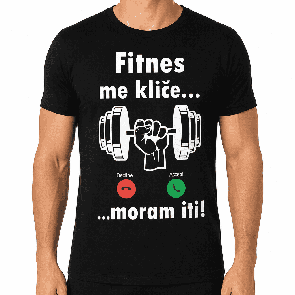 Smešna majica fitnes me kliče, moram iti