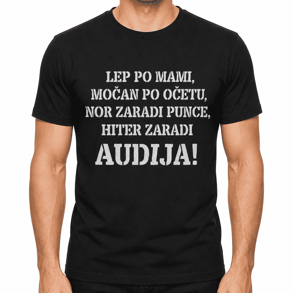 Smešna majica hiter zaradi avta (znamka po želji)
