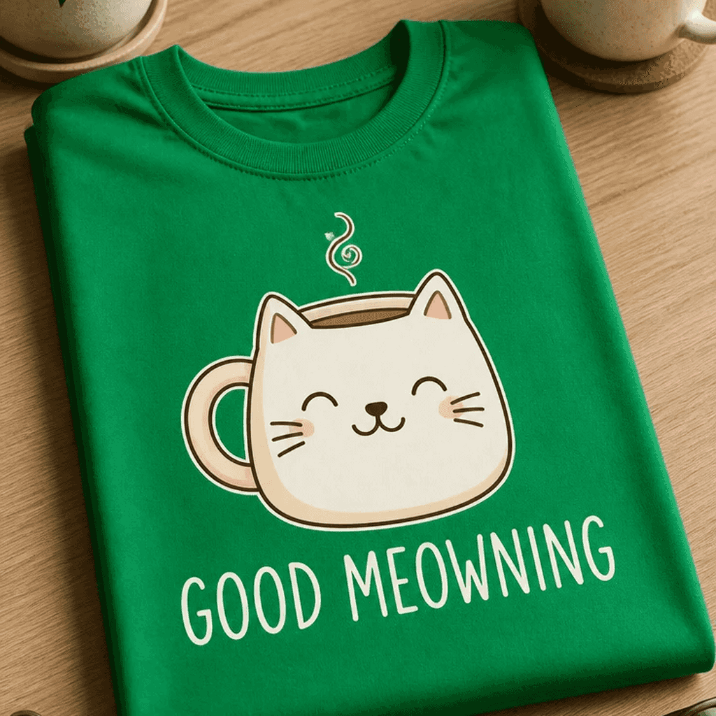 Majica za ljubitelje mačk in kave - GOOD MEOWNING