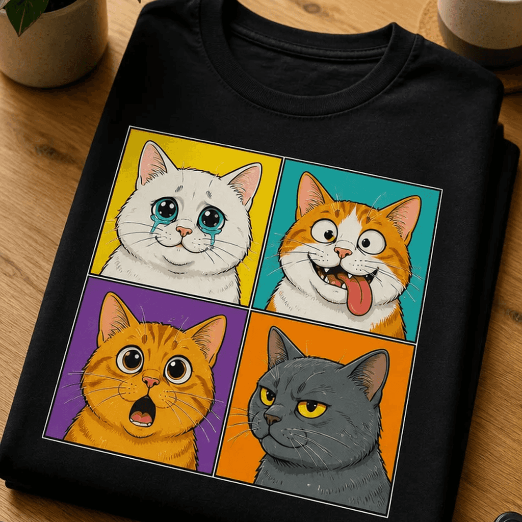 Majica za ljubitelje mačk - pop-art mačke