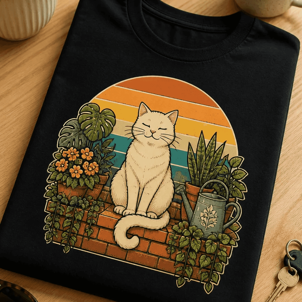 Majica za ljubitelje mačk - retro mačka