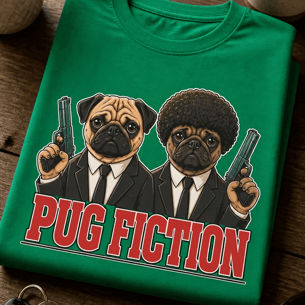Majica za ljubitelje mopsov Pug Fiction