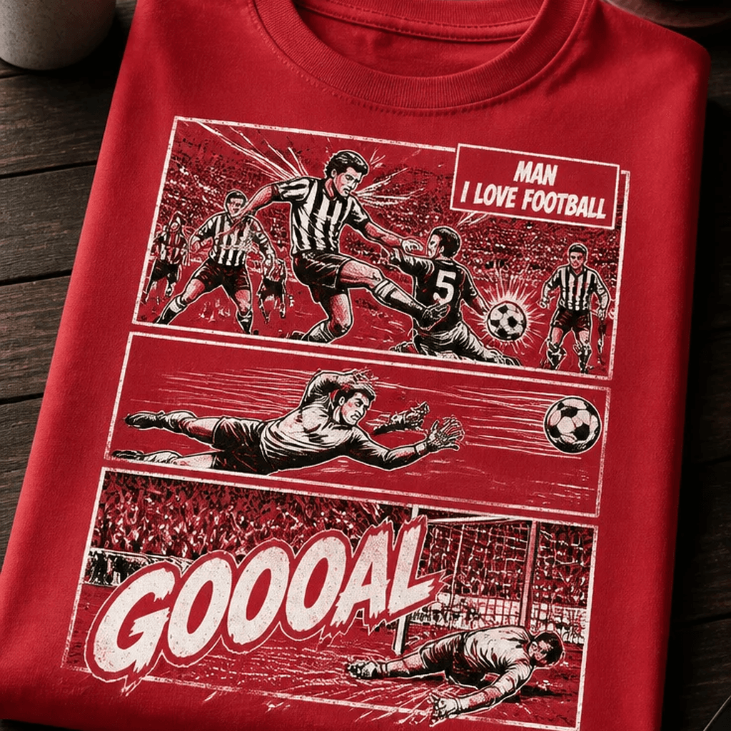 Majica za ljubitelje nogometa - MAN I LOVE FOOTBALL GOOOAL