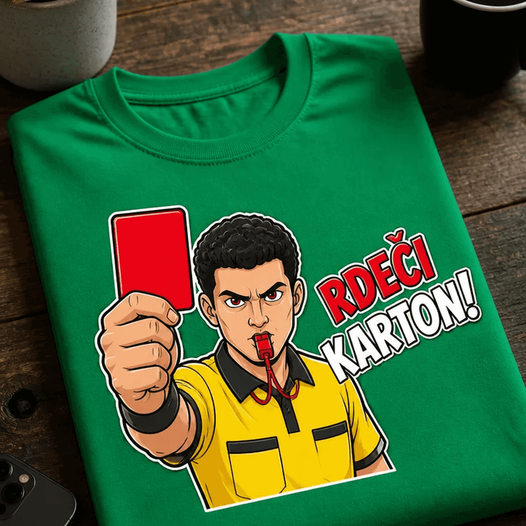 Majica za ljubitelje nogometnega humorja - RDEČI KARTON!