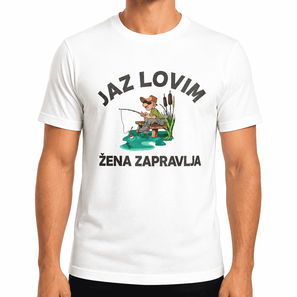 Smešna majica jaz lovim - ribič