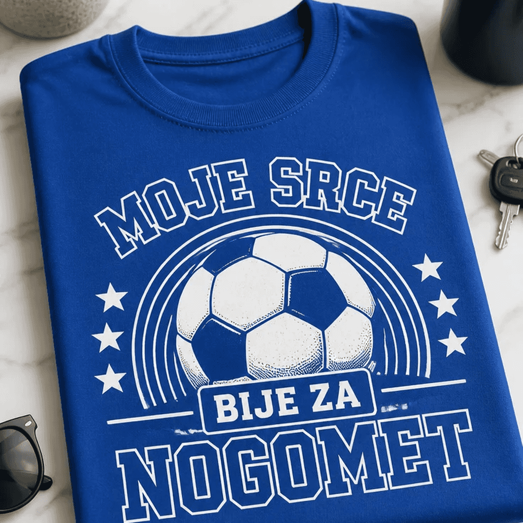 Majica za ljubitelje nogometa - MOJE SRCE BIJE ZA NOGOMET