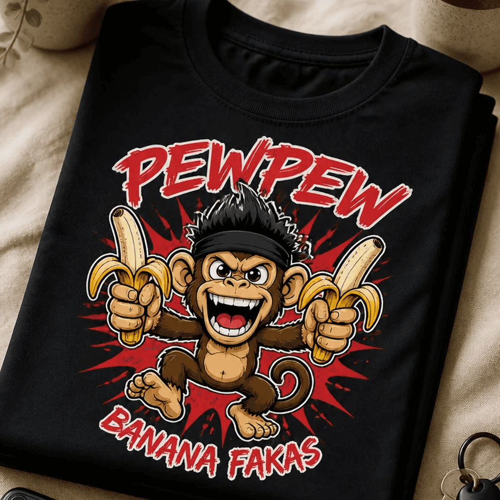 Majica za ljubitelje odbitega humorja - PEWPEW BANANA FAKAS