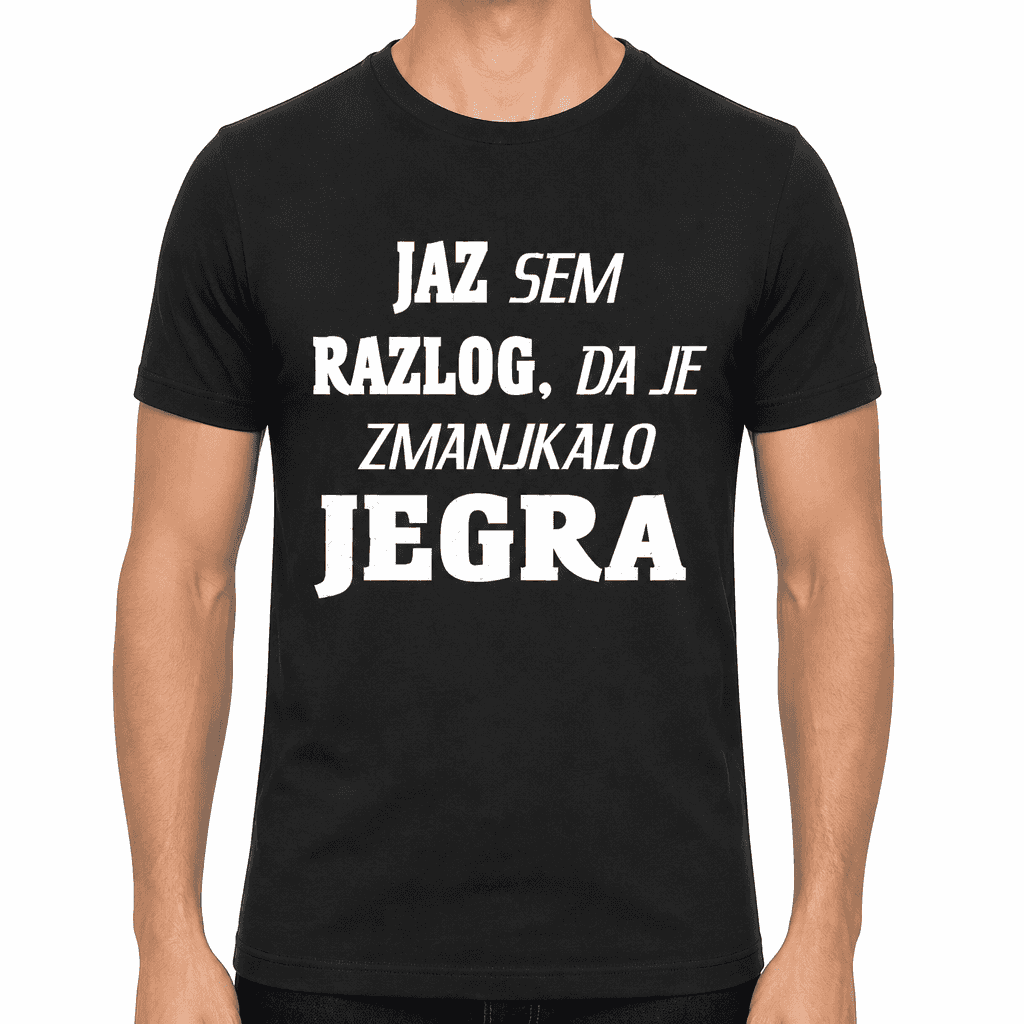 Smešna majica jaz sem razlog, da je zmanjkalo jegra