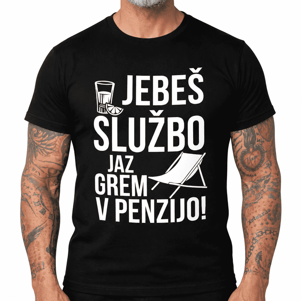 Smešna majica jebeš službo grem v penzijo (moška)