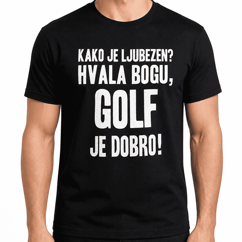 Smešna majica: Kako je ljubezen? Golf je dobro!