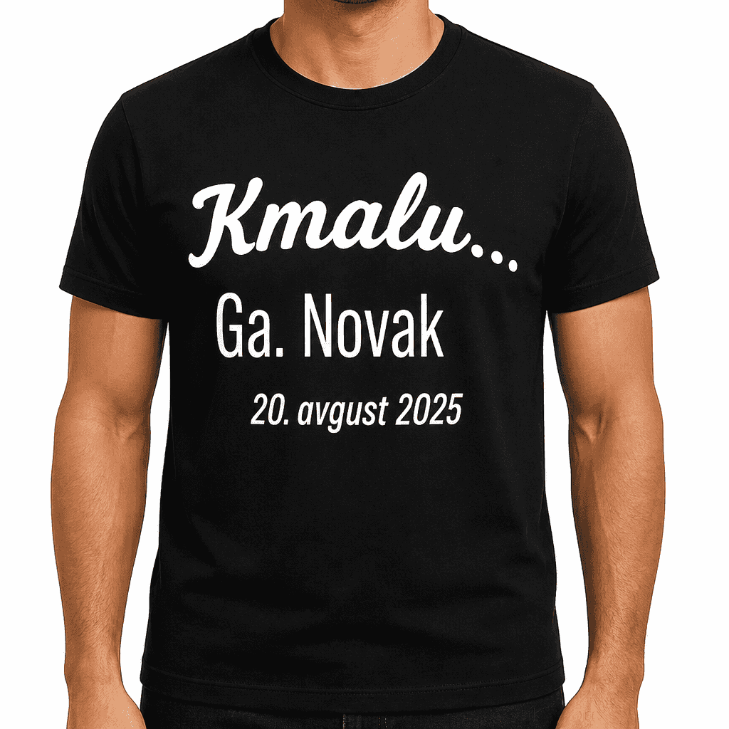Smešna majica Kmalu... (ime po želji) in (datum po želji)