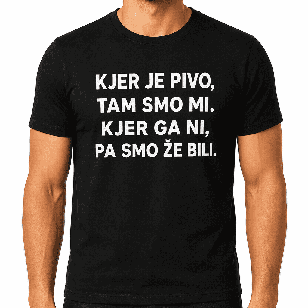 Smešna majica Kjer je pivo, tam smo mi