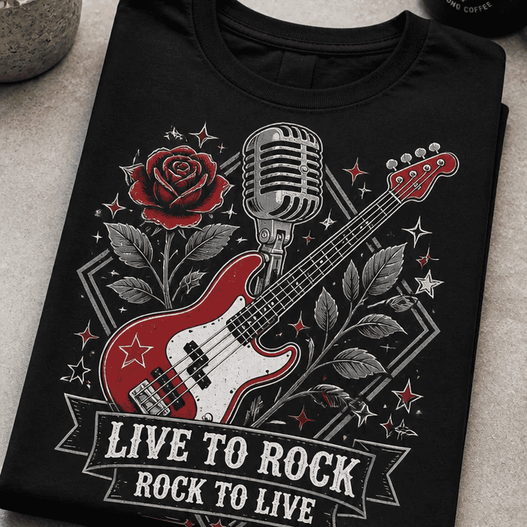 Majica za ljubitelje rock stila - bas kitara