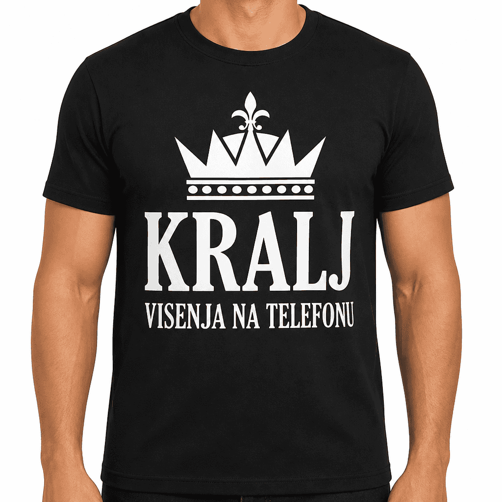Smešna majica 'KRALJ VISENJA NA TELEFONU'