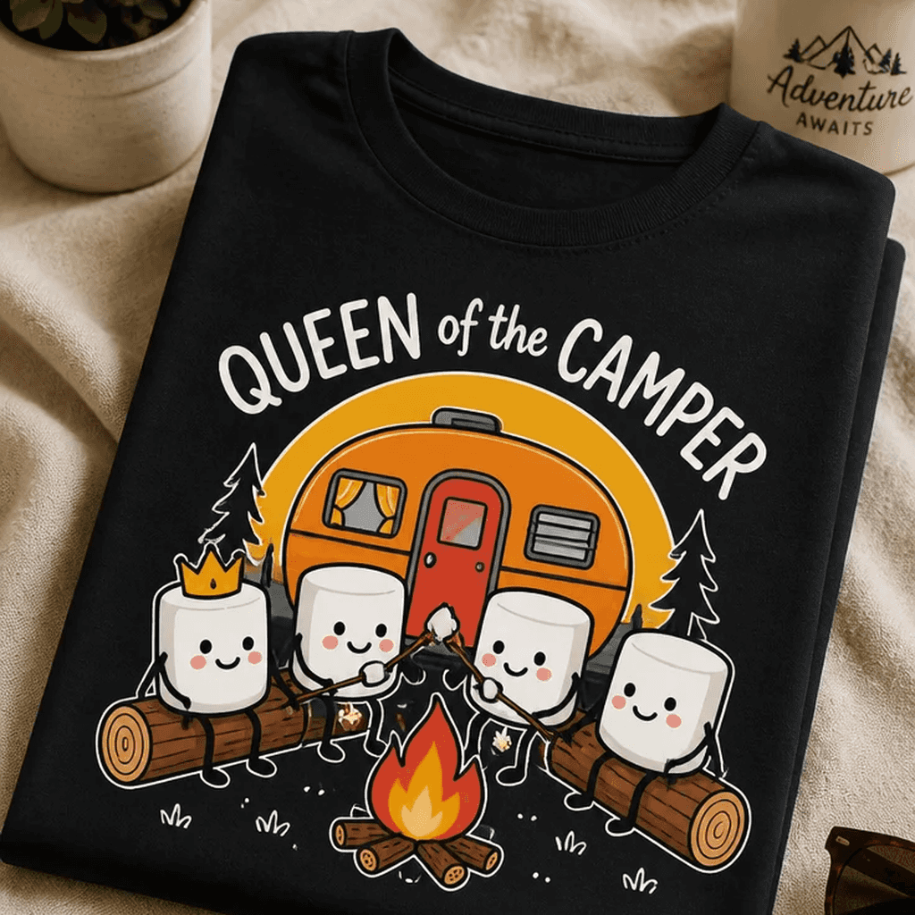 Majica za ljubiteljice kampiranja - QUEEN of the CAMPER