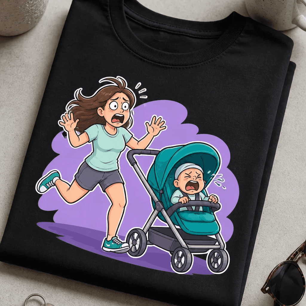 Majica za mamo - panična mama z vozičkom