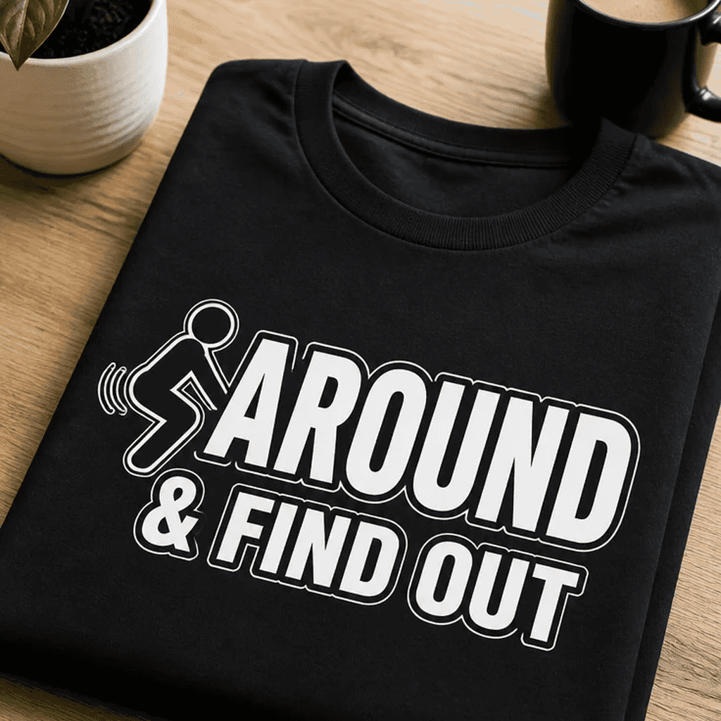 Majica za odrasle s črnim humorjem - AROUND & FIND OUT
