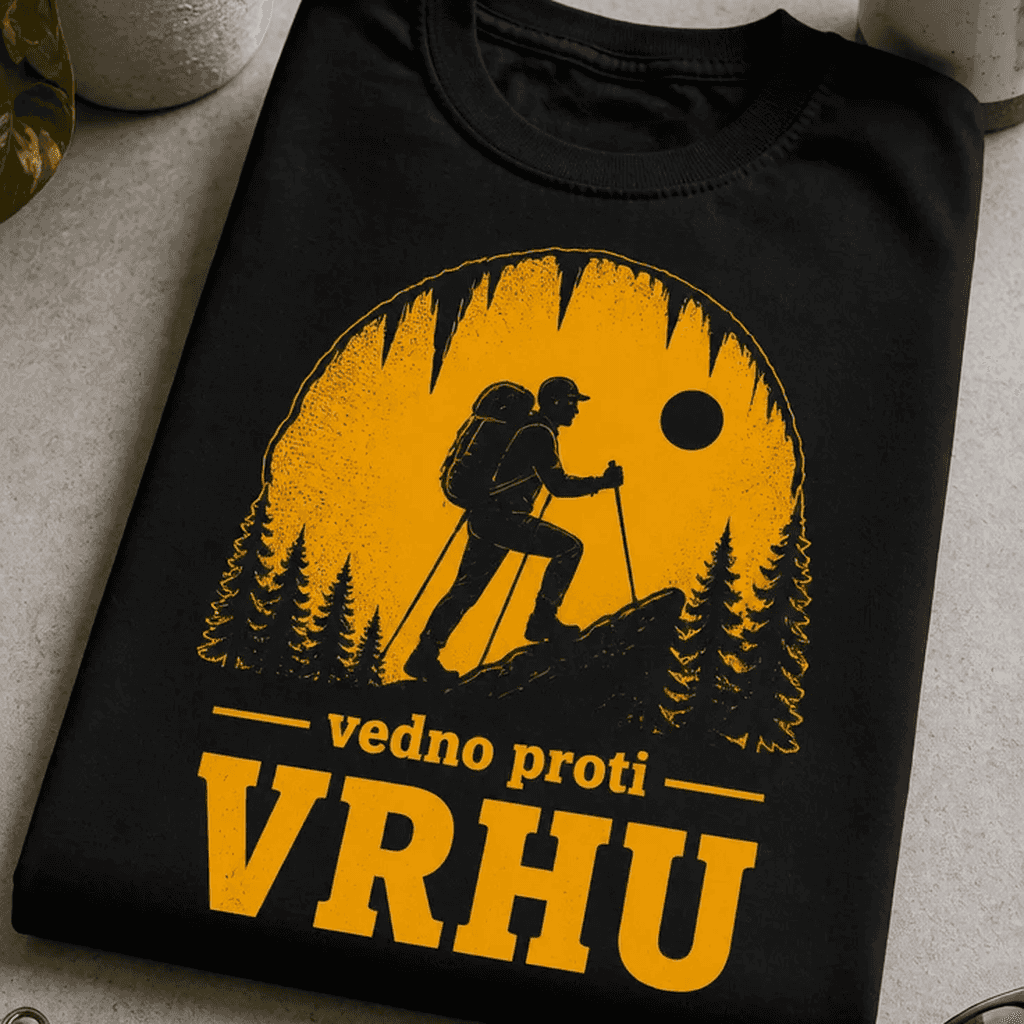 Majica za pohodnike - vedno proti VRHU