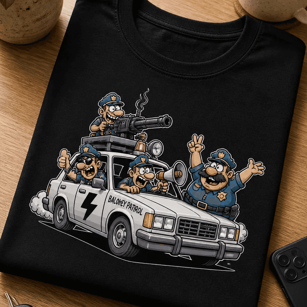 Majica za policiste - nori policijski avto