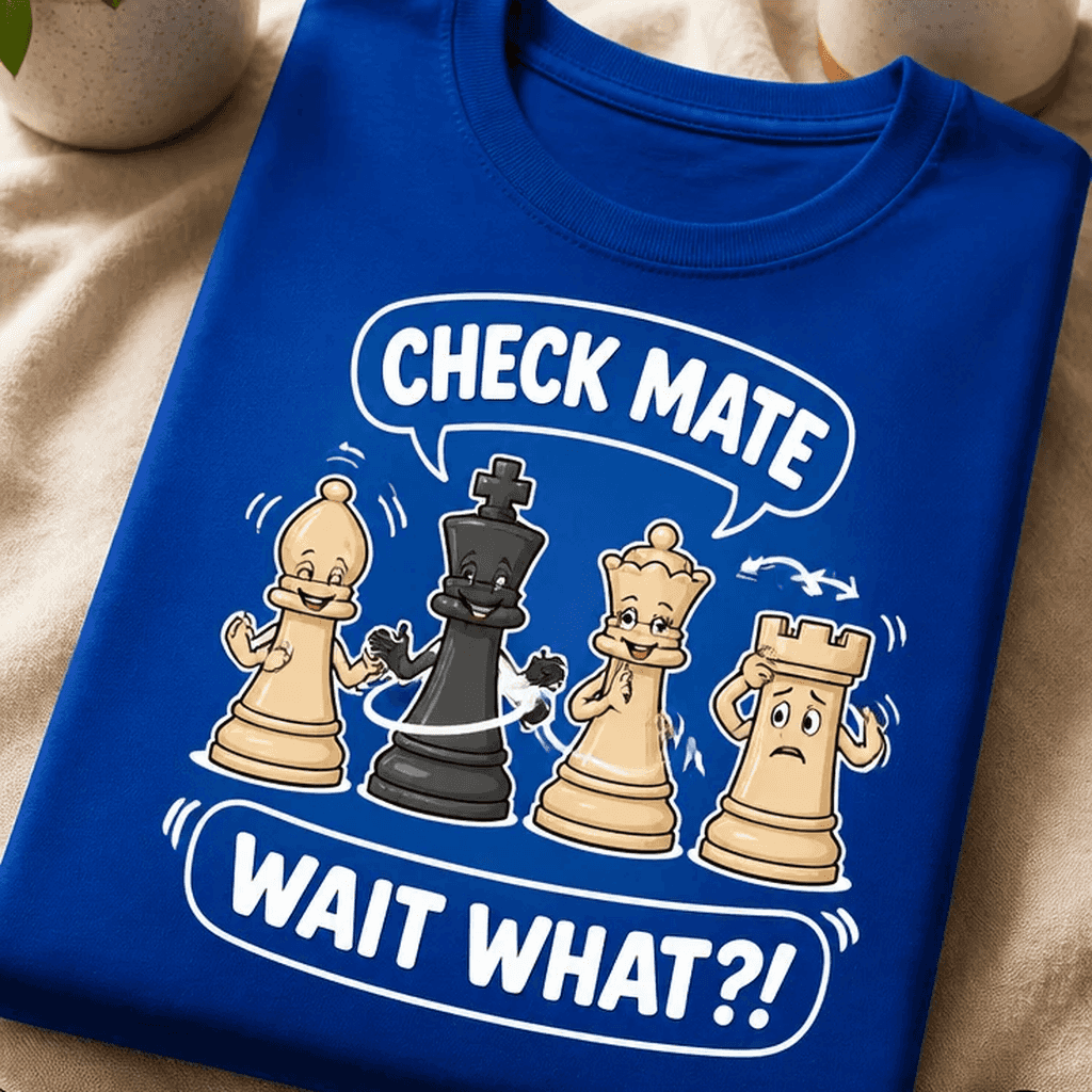 Majica za šahiste - CHECK MATE WAIT WHAT?!