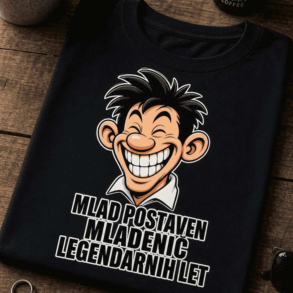 Majica mlad postaven mladenič legendarnih let
