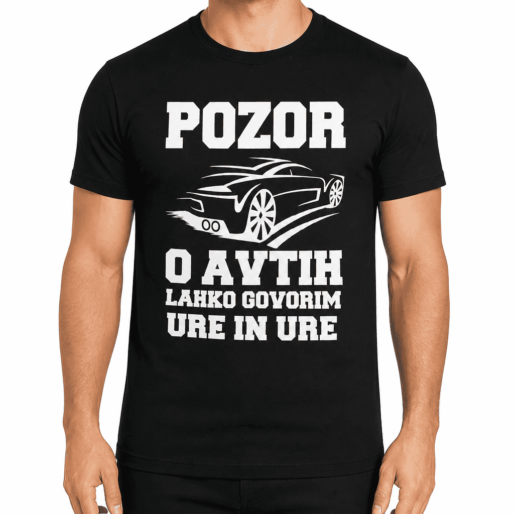 Smešna majica o avtih lahko govorim ure in ure