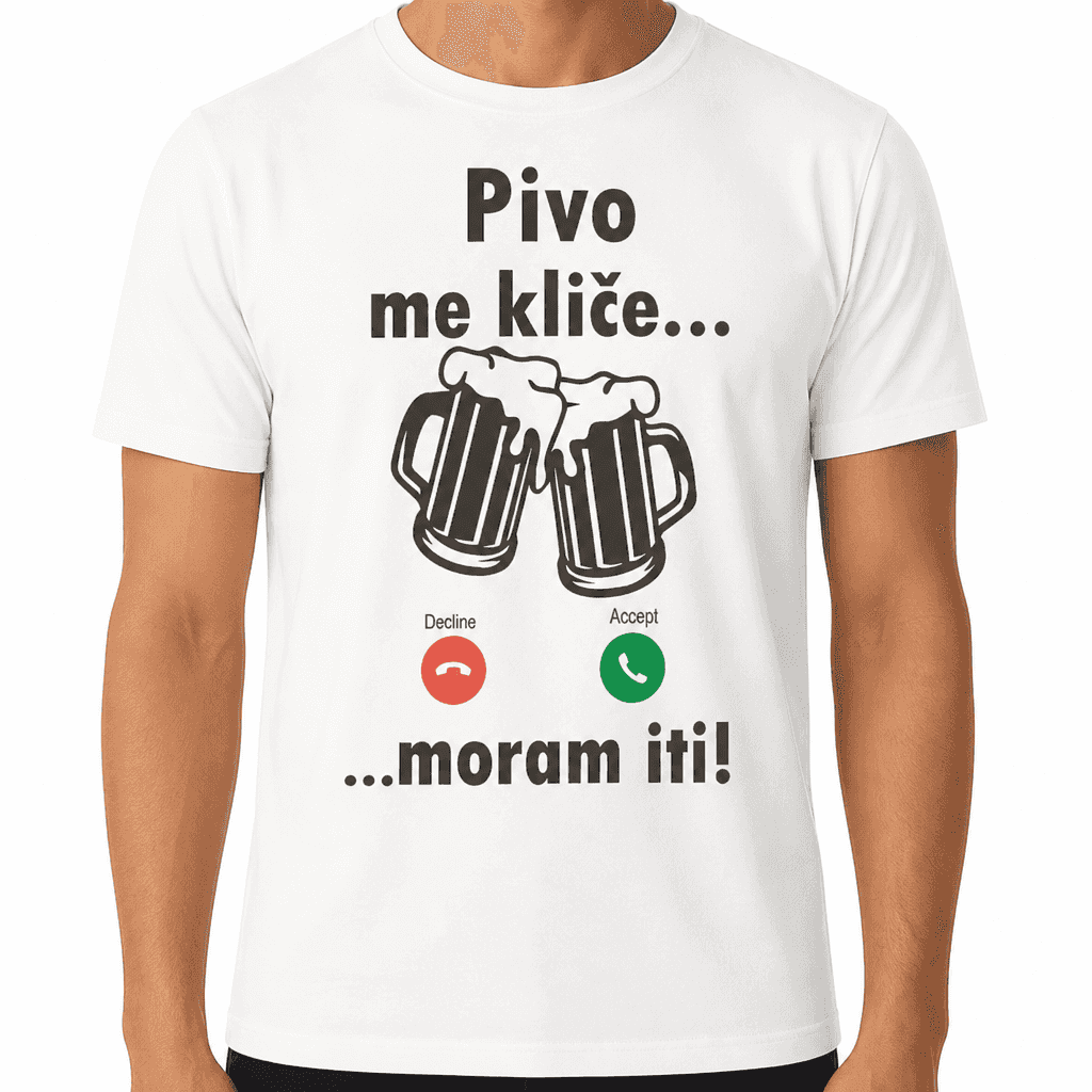 Smešna majica pivo me kliče, moram iti