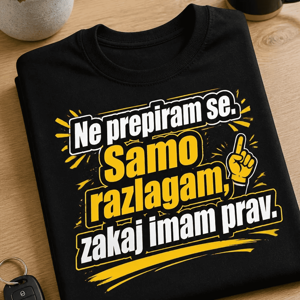 Majica Ne prepiram se, samo razlagam, zakaj imam prav