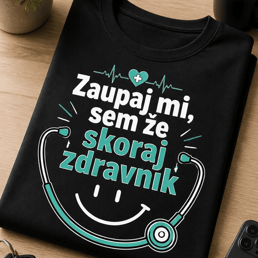 Medicinska majica Zaupaj mi, sem že skoraj zdravnik